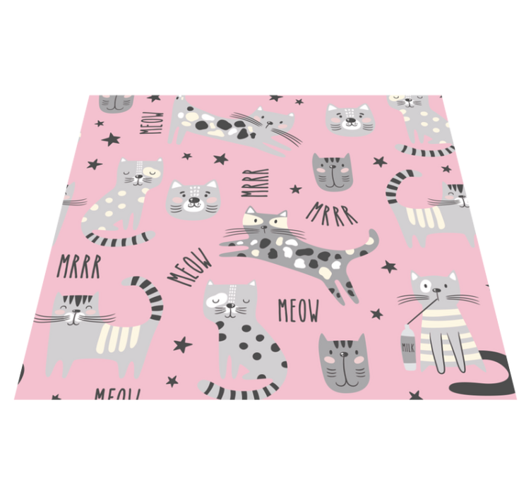 Bedroom vinyl rug for trendy cats - TenStickers