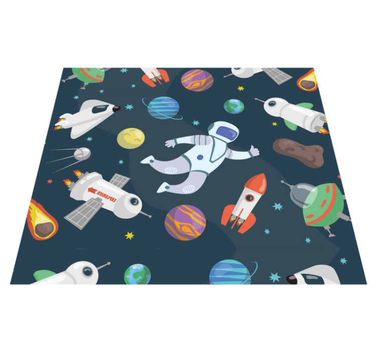 Bedroom vinyl rug space ships design - TenStickers