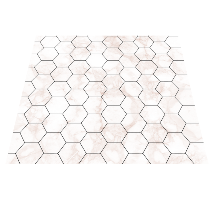 Bedroom vinyl rug in marble hexagon design - TenStickers
