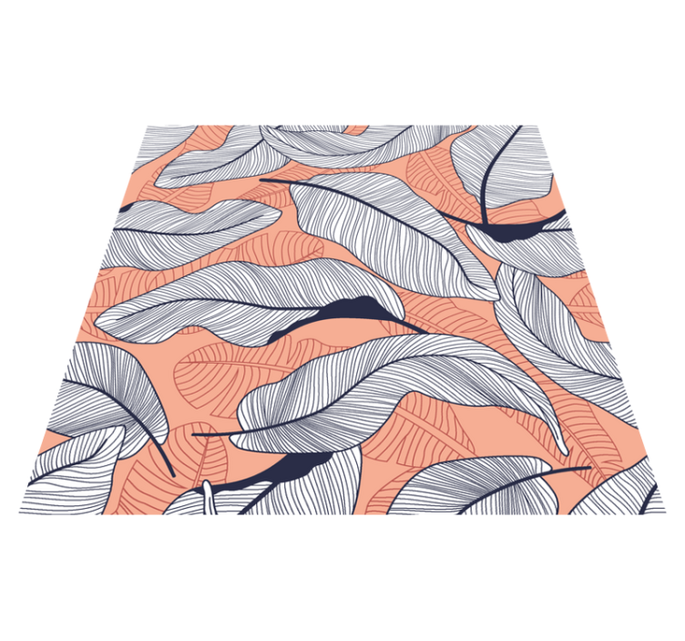 Tropical leaves bedroom vinyl rug - TenStickers