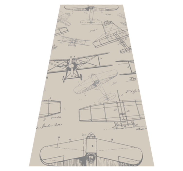 Bedroom vinyl rug with vintage planes design - TenStickers
