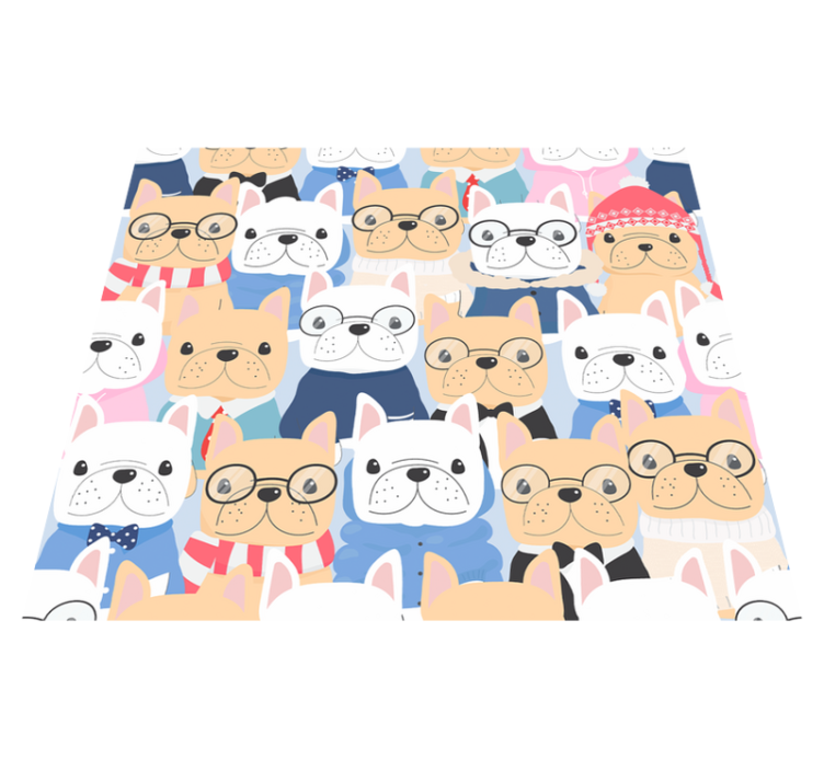 Cute puppies bedroom vinyl rug - TenStickers