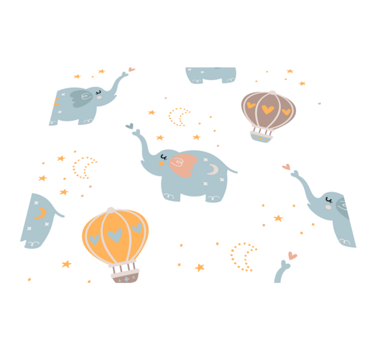 Cute elephants for kids bedroom vinyl rug - TenStickers