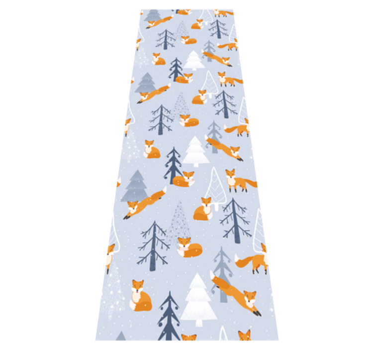 Bedroom vinyl rug with cute fox winter forest design - TenStickers