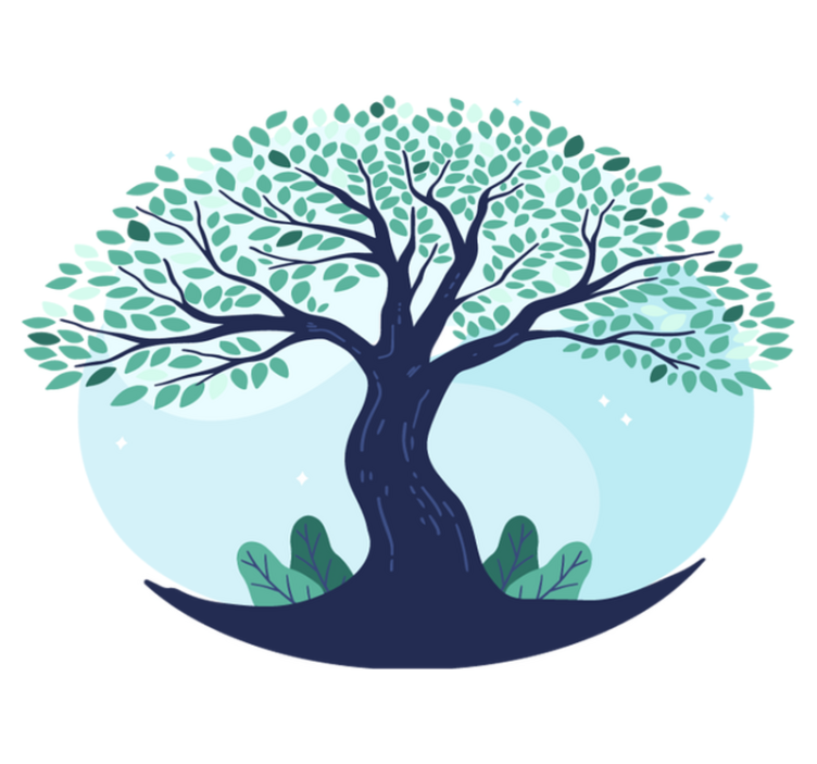 Nature vinyl rug tree of life in blue - TenStickers