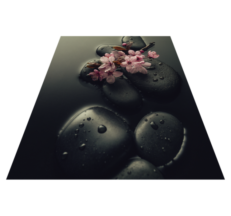 Nature vinyl rug for a zen stone bathroom - TenStickers