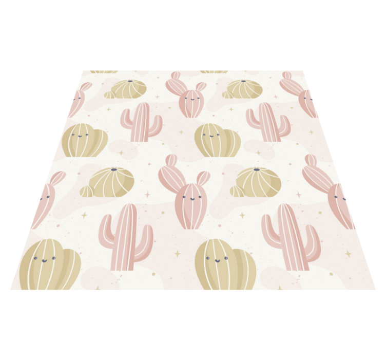 Nature vinyl rug with adorable cactus design - TenStickers