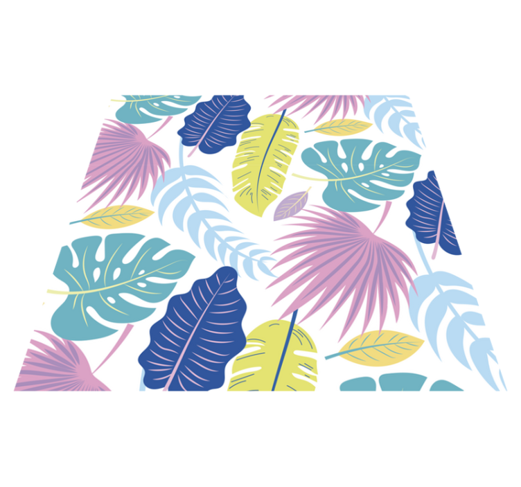 Nature vinyl rug with vibrant leaf designs - TenStickers