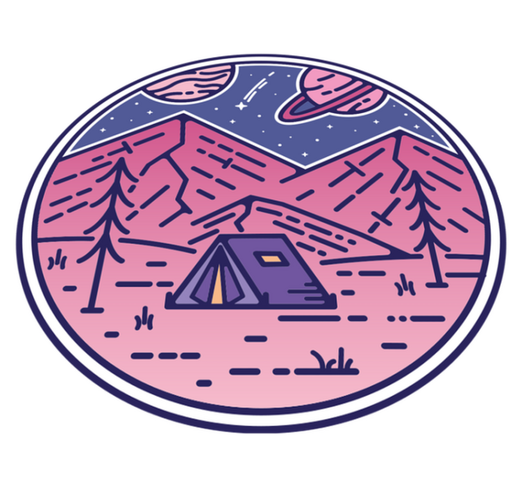 Nature vinyl rug camping adventure landscape - TenStickers