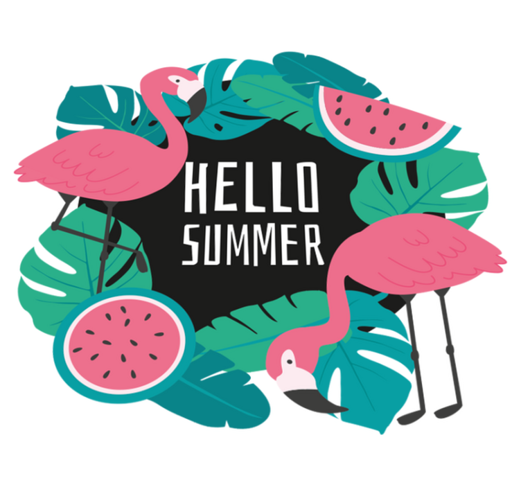 Nature vinyl rug tropical flamingo design - TenStickers