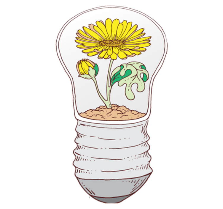 Nature vinyl rug blooming light bulb - TenStickers