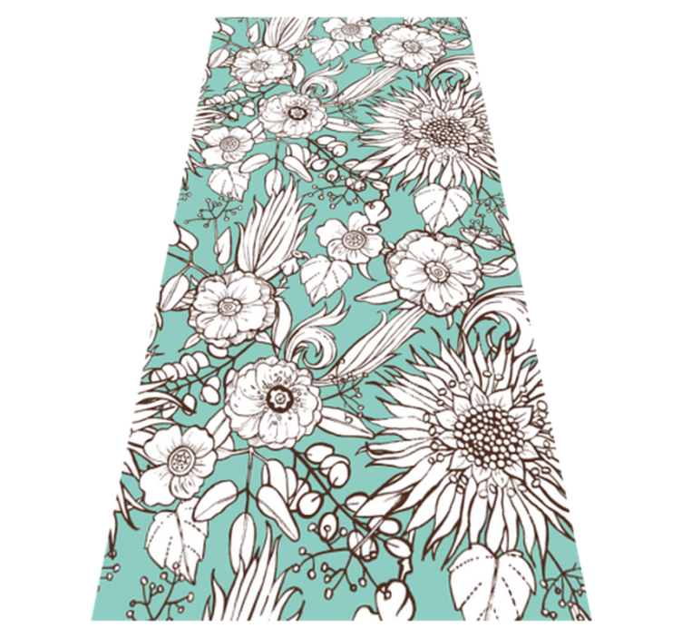 Nature vinyl rug with floral screen design - TenStickers