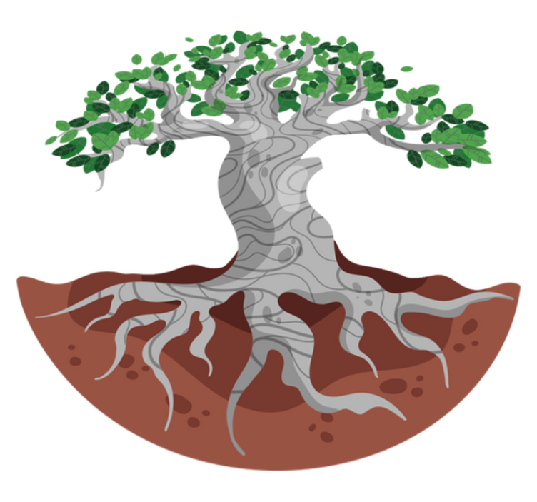 Nature vinyl rug stylized tree roots - TenStickers