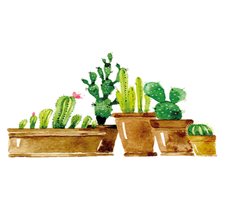 Flower vinyl rug homemade cactus garden - TenStickers