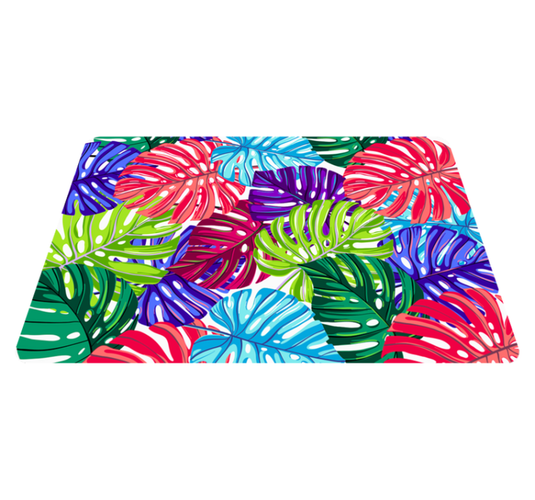 Monstera tropical flower vinyl rug - TenStickers