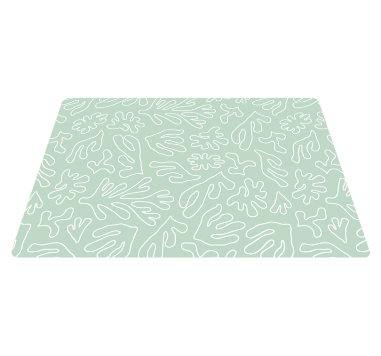 Flower vinyl rug inspired by green thought seaweed - TenStickers