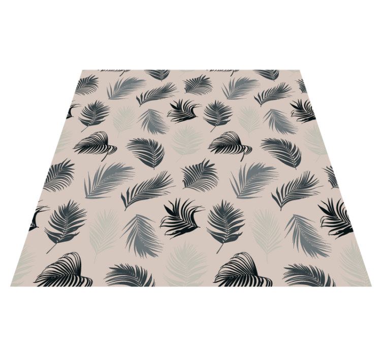 Flower vinyl rug with lush palm leaf design - TenStickers