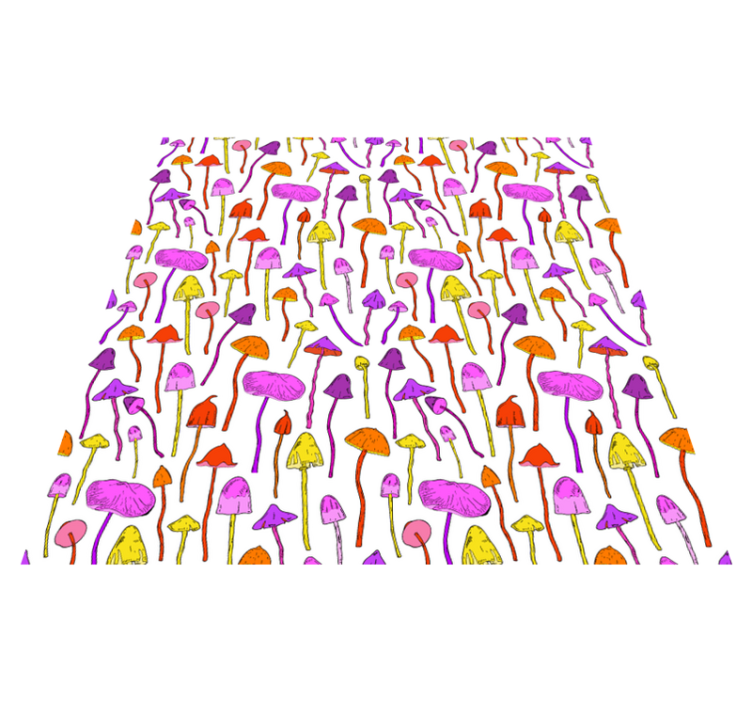Flower vinyl rug with psychedelic mushroom pattern - TenStickers
