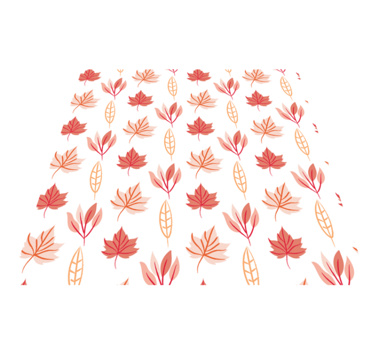 Flower vinyl rug with pink autumn leaf patterns - TenStickers