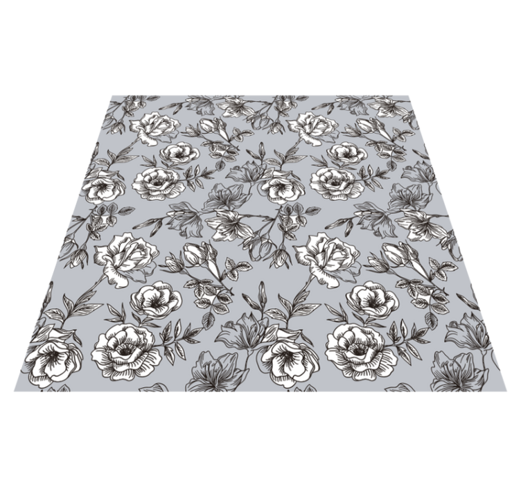 Flower vinyl rug translucent blooms - TenStickers