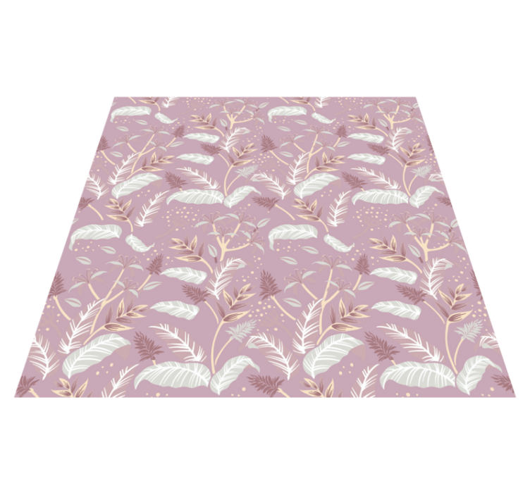 Flower vinyl rug in vintage pink tropical leaves - TenStickers