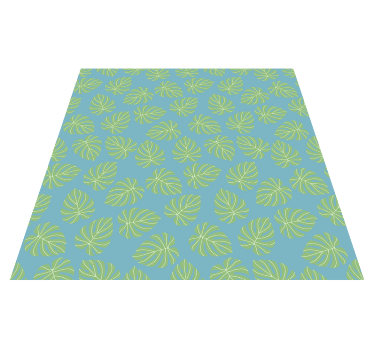 Flower vinyl rug with summertime green leaves design - TenStickers