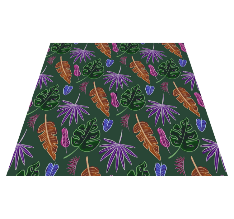 Flower vinyl rug in geometric neon pattern - TenStickers