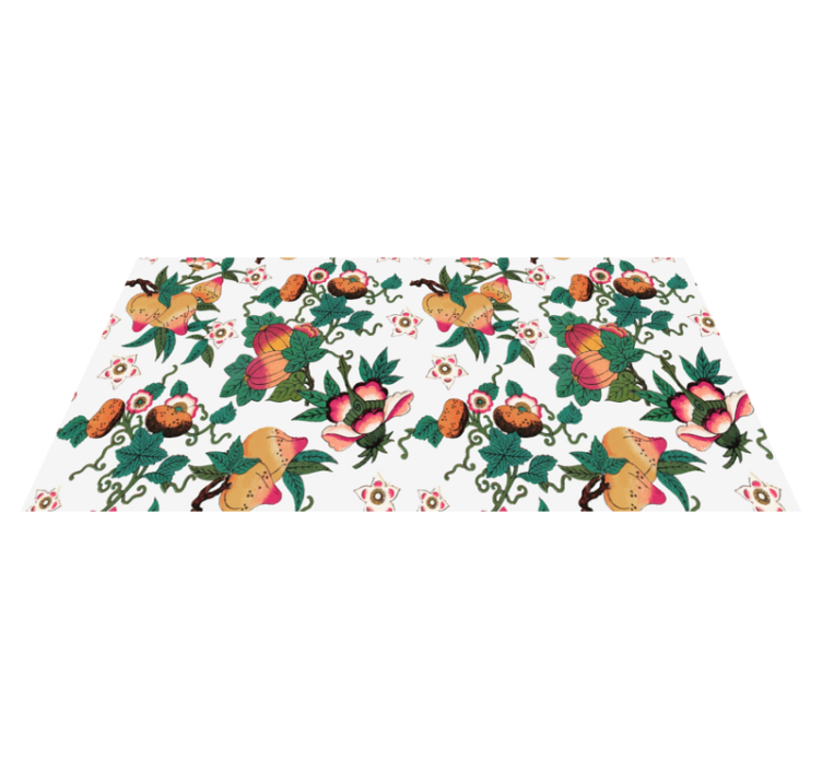 Multicolor floral summer print flower vinyl rug - TenStickers