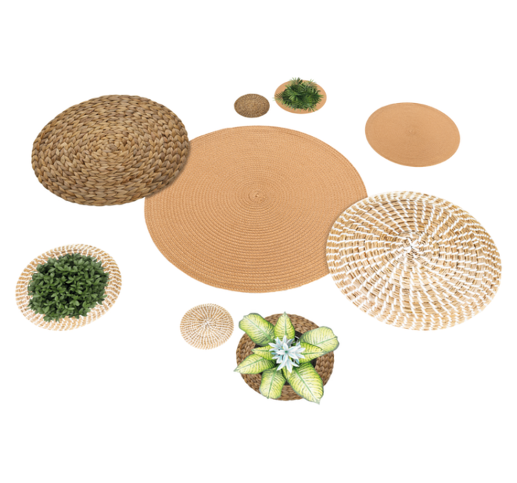 Flower vinyl rug garden and wicker - TenStickers