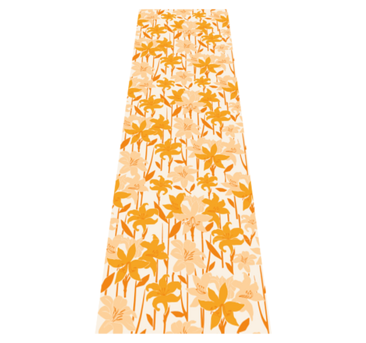Bedroom vinyl rug with small cute orange flowers - TenStickers
