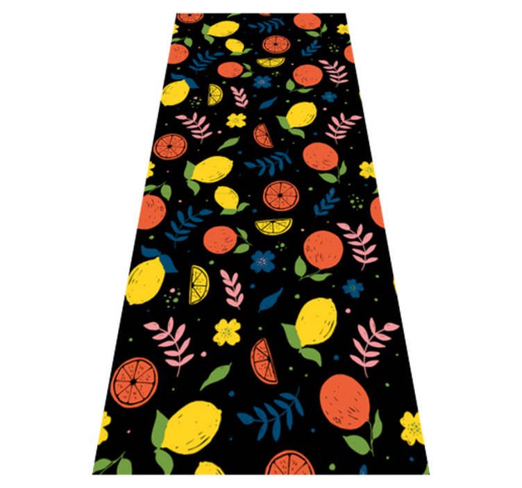 Bedroom vinyl rug citrus fruits with leaves design - TenStickers