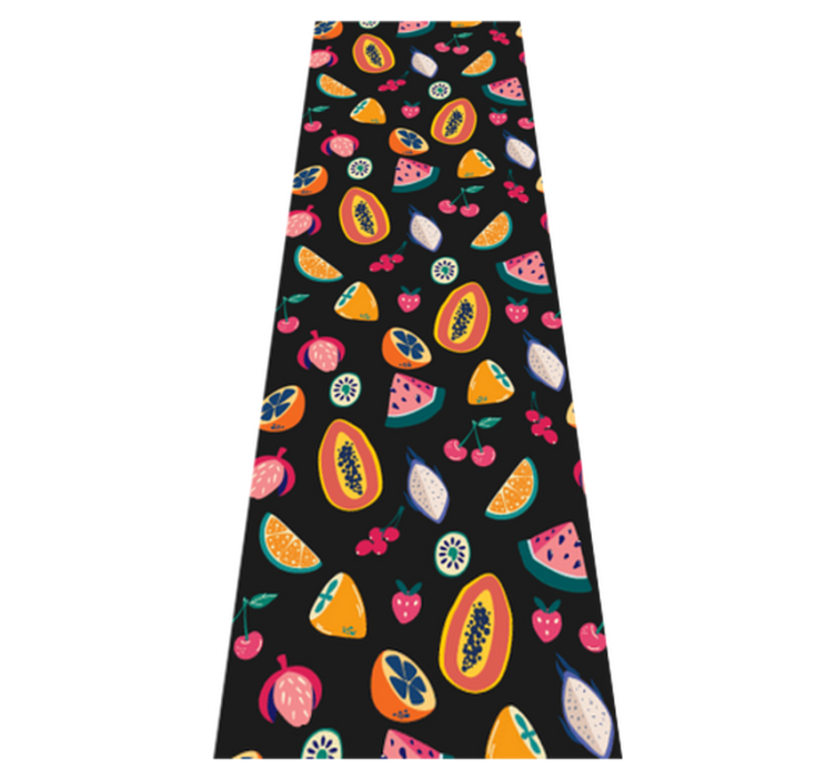 Bedroom vinyl rug with colorful fruits on black - TenStickers