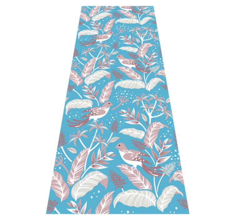 Bedroom vinyl rug with white borders on tropical leaves - TenStickers