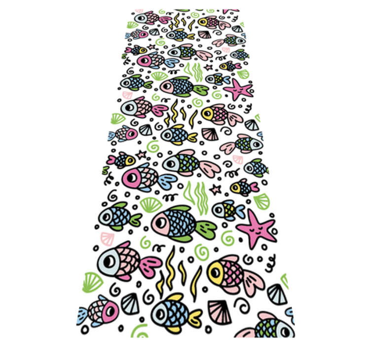 Bedroom vinyl rug with multicolor fish pattern - TenStickers