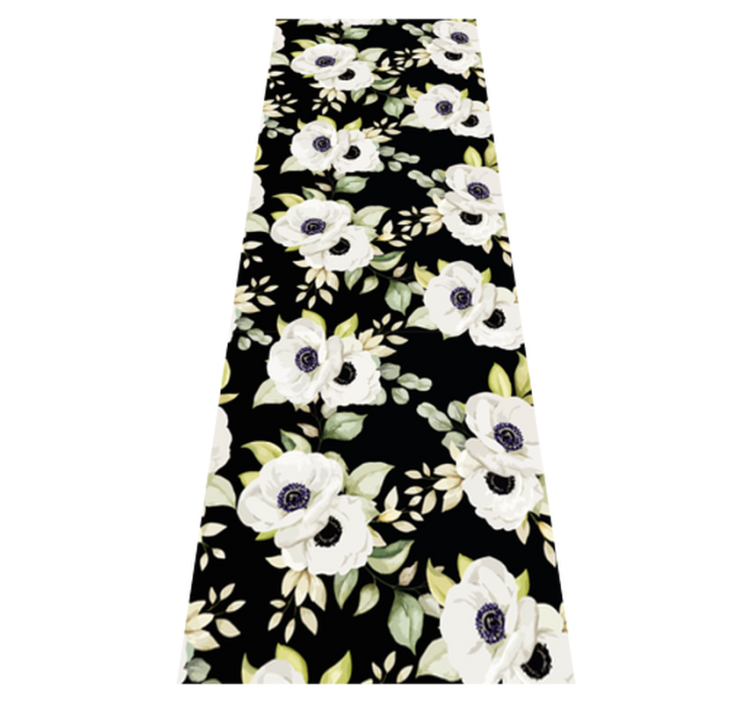 Bedroom vinyl rug with beautiful white rose pattern - TenStickers