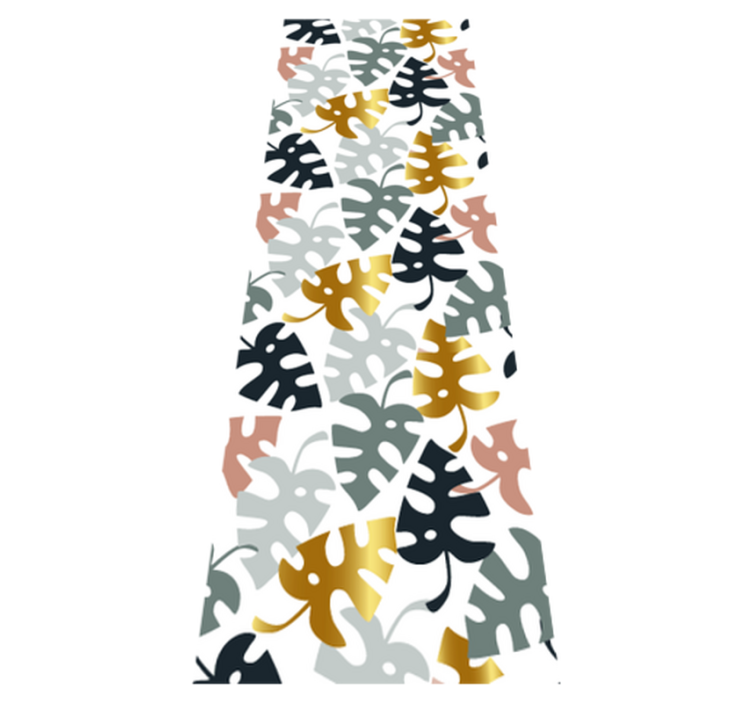 Bedroom vinyl rug with golden and multicolor leaves - TenStickers