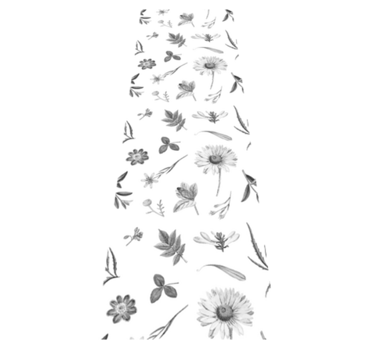 Gray spring flowers bedroom vinyl rug - TenStickers