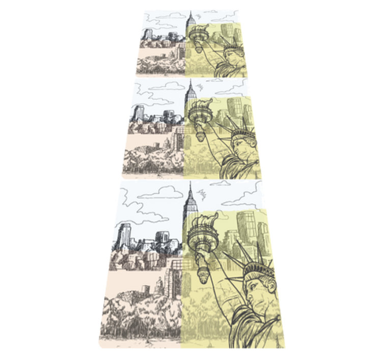 Bedroom vinyl rug vintage old-school nyc collage - TenStickers