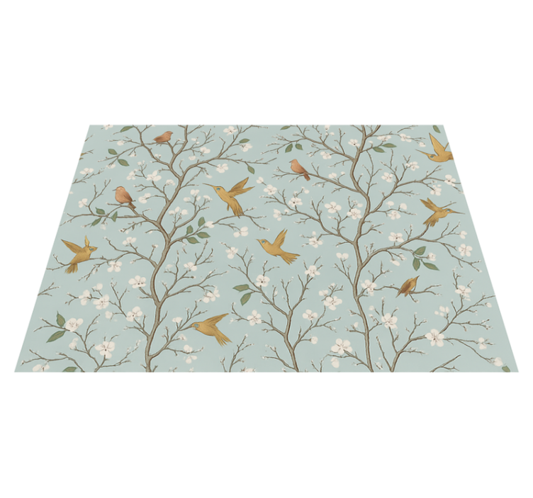 Elegant spring bedroom vinyl rug - TenStickers