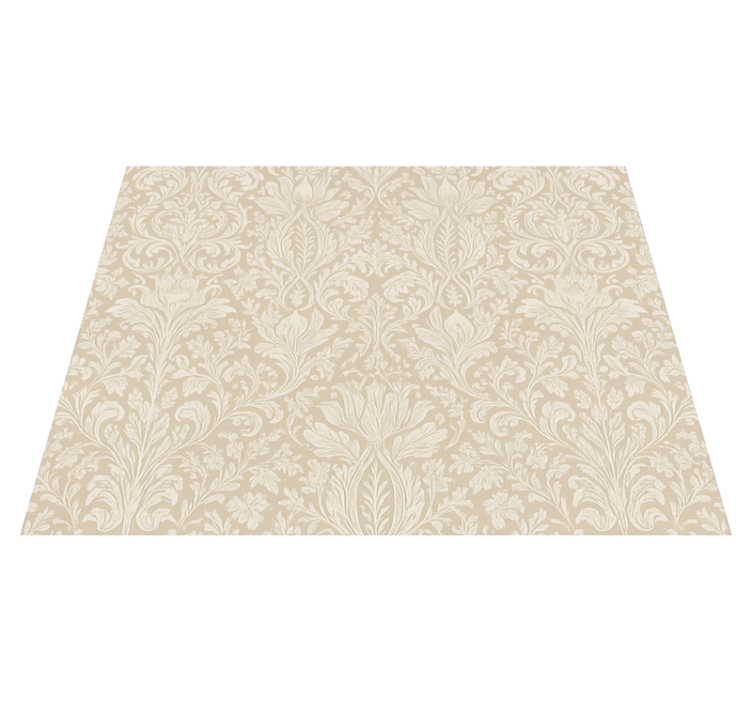 Bedroom vinyl rug classic beige floral design - TenStickers