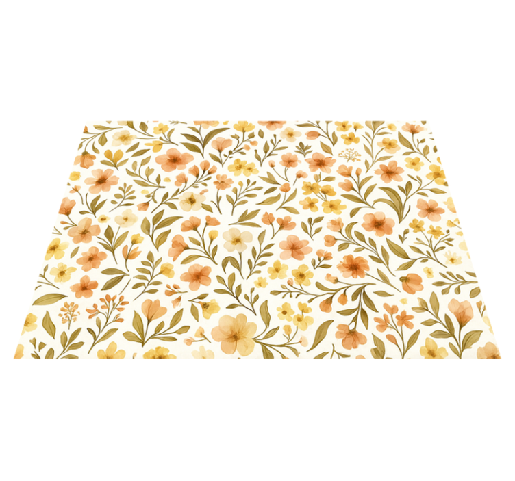 Vintage flowers floral bedroom vinyl rug - TenStickers