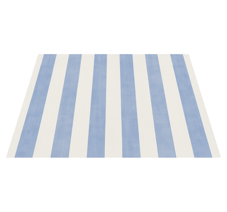Bedroom vinyl rug in blue and white stripes - TenStickers