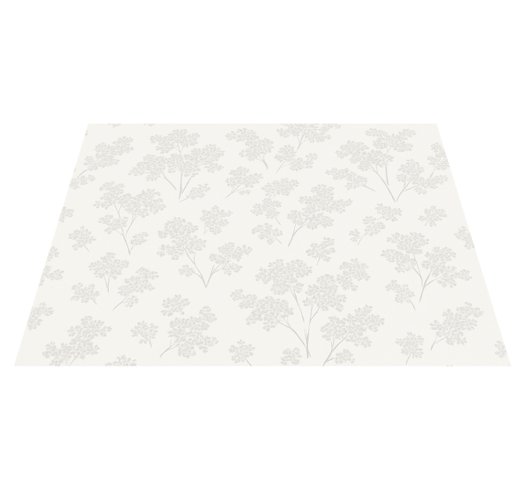 Bedroom vinyl rug simple white flowers - TenStickers