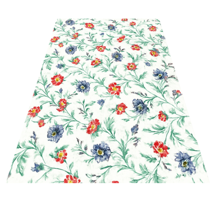 Bedroom vinyl rug retro floral design - TenStickers
