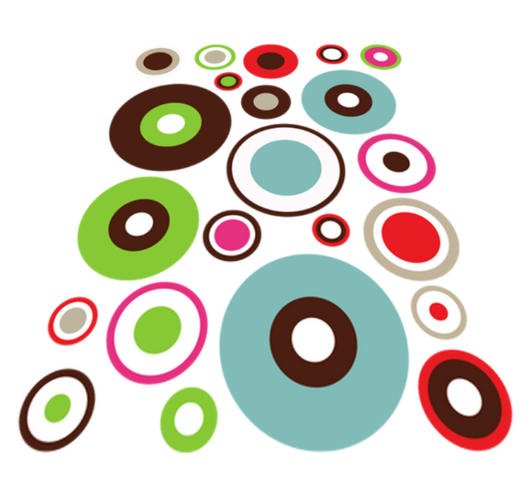 Geometric vinyl rug simple geometric circles - TenStickers