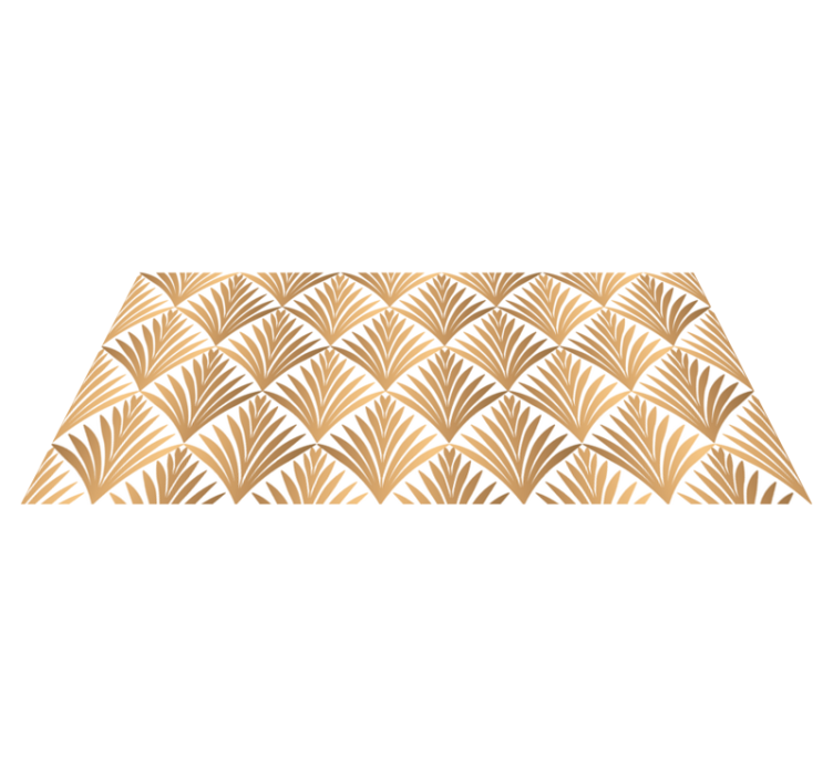 Geometric vinyl rug leaf design - TenStickers