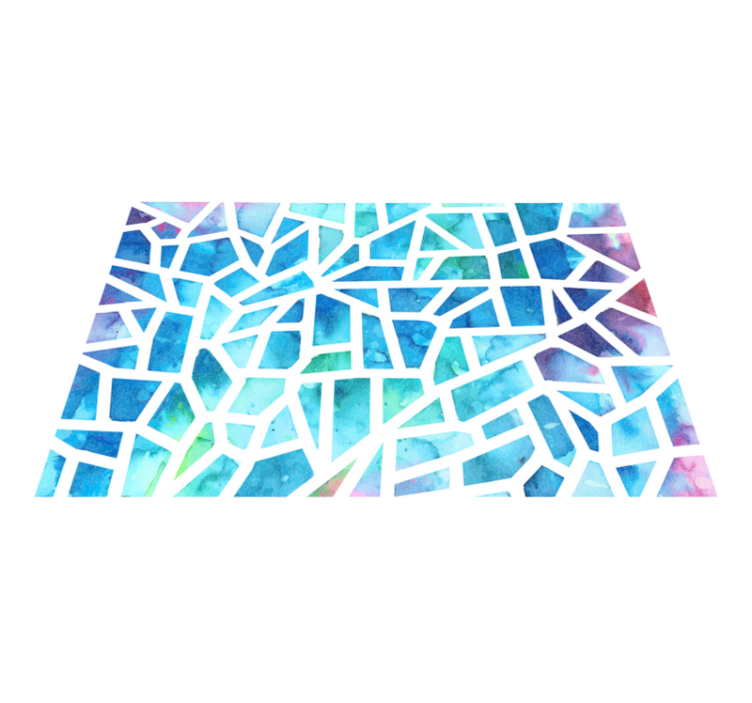 Geometric vinyl rug watercolor triangle mosaic - TenStickers