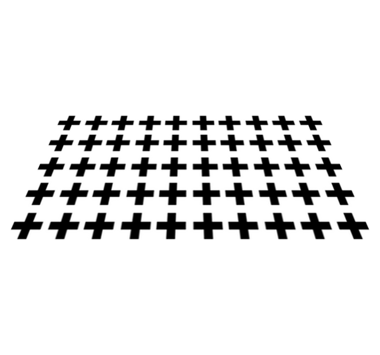 Geometric vinyl rug in black and white crosses - TenStickers