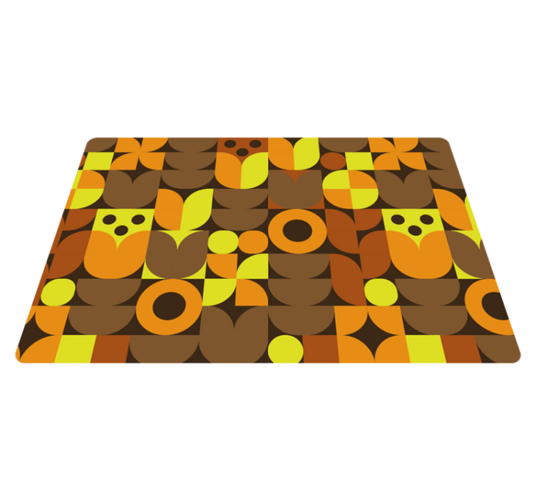 Geometric vinyl rug abstract 70s design - TenStickers