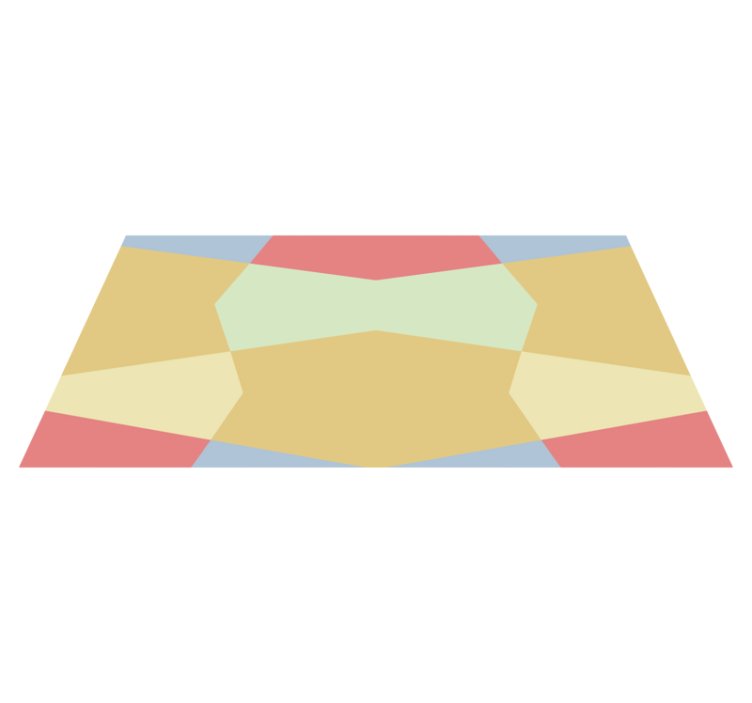 Geometric vinyl rug in pastel color blocks - TenStickers